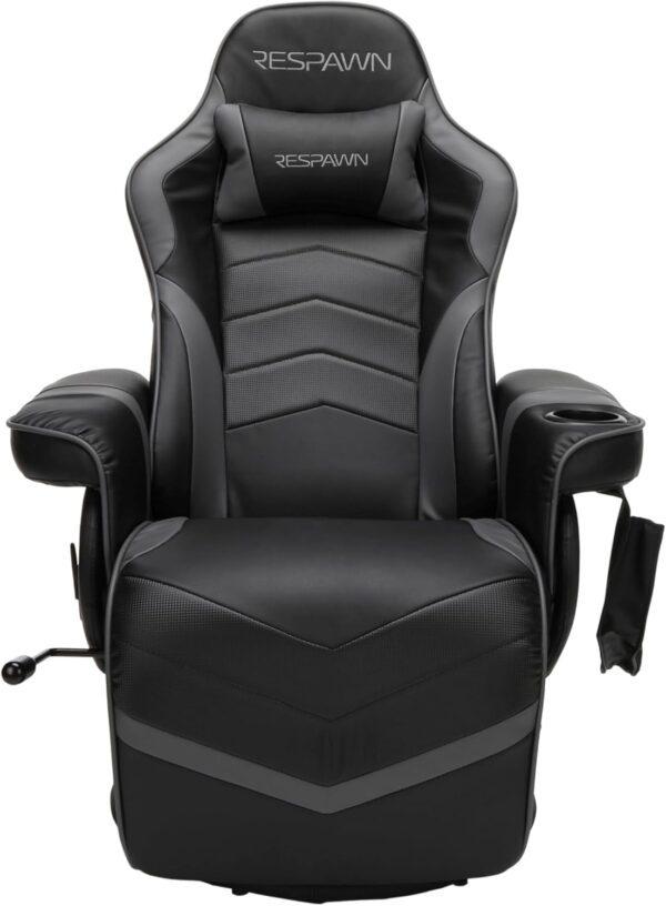 RESPAWN 900 Gaming Recliner - Video Games Console Recliner Chair, Computer Recliner, Adjustable Leg Rest and Recline, Recliner with Cupholder, Reclining Gaming Chair with Footrest - Gray - Image 4