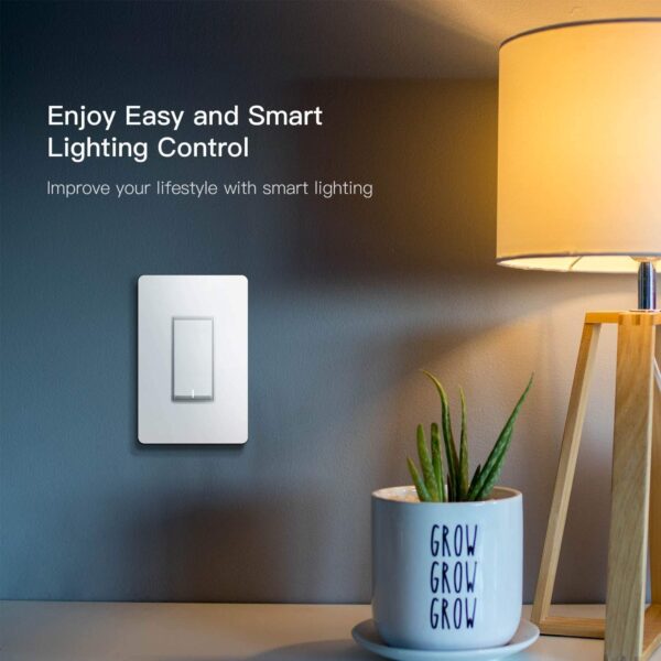 TREATLIFE Smart Light Switch Single Pole Smart Switch Works with Alexa, Google Home and SmartThings, 2.4GHz Wi-Fi Timer Light Switch, Neutral Wire Required, No Hub Required, FCC Listed, 4 Pack - Image 9