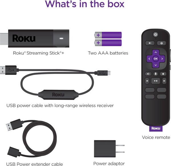 Roku Streaming Stick+ | HD/4K/HDR Streaming Device with Long-range Wireless and Roku Voice Remote with TV Controls - Image 6