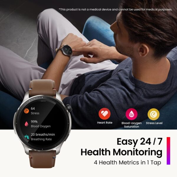 Amazfit GTR 4 Smart Watch 46mm, GPS, Alexa Built-In, Bluetooth Calls & Text, 14-Day Battery, Heart Rate Sleep Monitoring, AI Fitness App & Sports Coach, 150+ Sports Modes, for Android iPhone, Black - Image 11