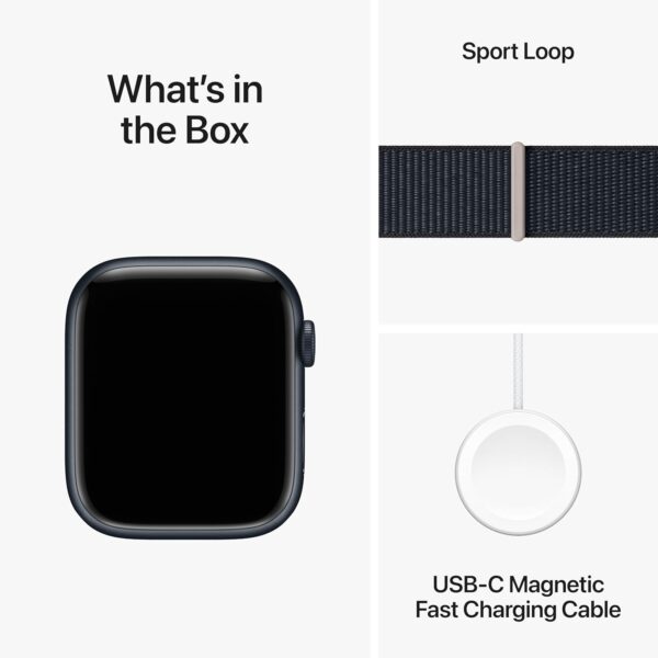 Apple Watch Series 9 [GPS + Cellular 45mm] Smartwatch with Midnight Aluminum Case with Midnight Sport Loop. Fitness Tracker, ECG Apps, Always-On Retina Display, Carbon Neutral - Image 7