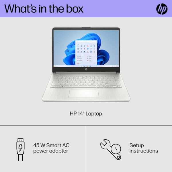 HP 14 inch Laptop, HD Display, 12th Generation Intel Core i3-1215U, 8 GB RAM, 256 GB SSD, Intel UHD Graphics, Windows 11 Home in S mode, 14-dq5009nr (2024) - Image 9