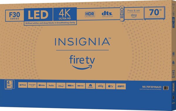 INSIGNIA 70-inch Class F30 Series LED 4K UHD Smart Fire TV with Alexa Voice Remote (NS-70F301NA23) - Image 10