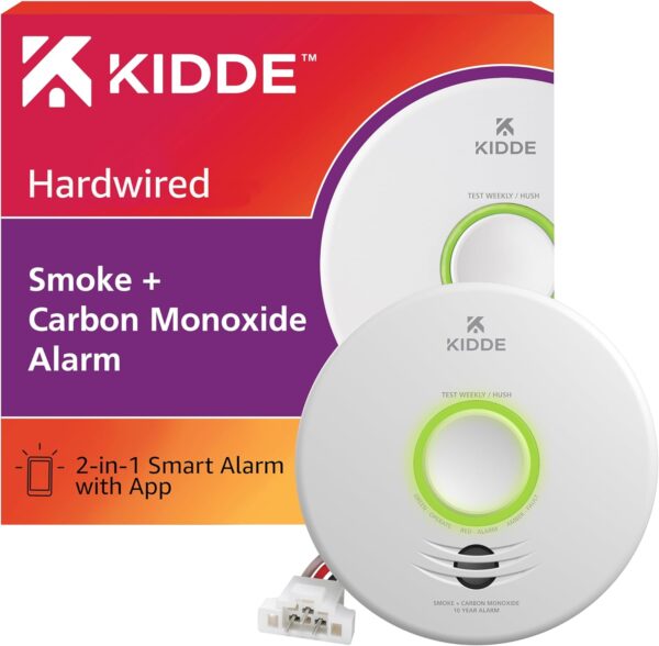 Kidde Smart Smoke & Carbon Monoxide Detector, WiFi, Alexa Compatible Device, Hardwired w/Battery Backup, Voice & App Alerts - Image 2