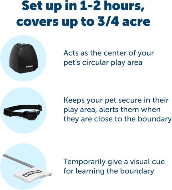 PetSafe Stay & Play Wireless Pet Fence & Replaceable Battery Collar - Circular Boundary Secures up to 3/4 Acre Yard, No-Dig, America's Safest Wireless Fence from Parent Company INVISIBLE FENCE Brand - Image 4