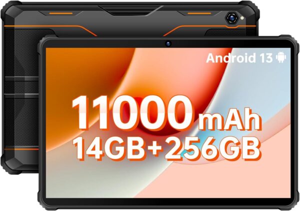 OUKITEL Rugged Tablet Android 13 RT5 11000mAh Waterproof Tablet,14GB+256B Android Tablets 1TB Expandable,Octa-Core 10.1 Inch FHD+, 33W 16MP+16MP Camera 1920x1200 Tablet 4G Dual SIM/5G WiFi/BT5.0/GPS - Image 2