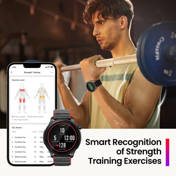 Amazfit GTR 4 Smart Watch 46mm, GPS, Alexa Built-In, Bluetooth Calls & Text, 14-Day Battery, Heart Rate Sleep Monitoring, AI Fitness App & Sports Coach, 150+ Sports Modes, for Android iPhone, Black - Image 13