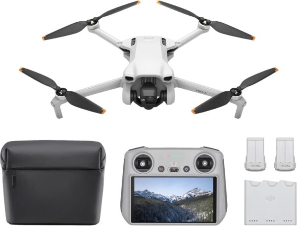 DJI Mini 3 Fly More Combo (DJI RC), Lightweight 3x Mechanical Gimbal Mini Camera Drone with 4K HDR Video, 3 Batteries for 114-min Flight Time, Vertical Shooting, 32800ft (10km) Video Transmission - Image 2