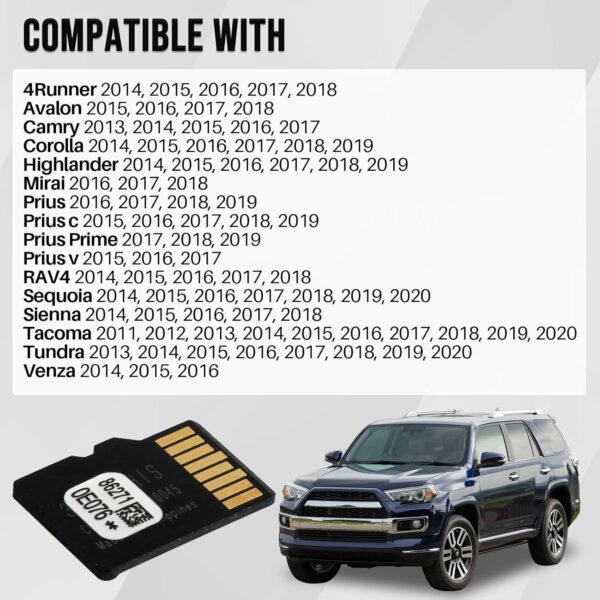 2024 Latest 86271-0E076 Navigation SD Card Update Compatible with Toyota Navigation Micro Sd Card Tacoma Tundra Highlander Prius 4Runner Corolla Avalon Camry RAV4 GPS Map for USA/Canada - Image 3