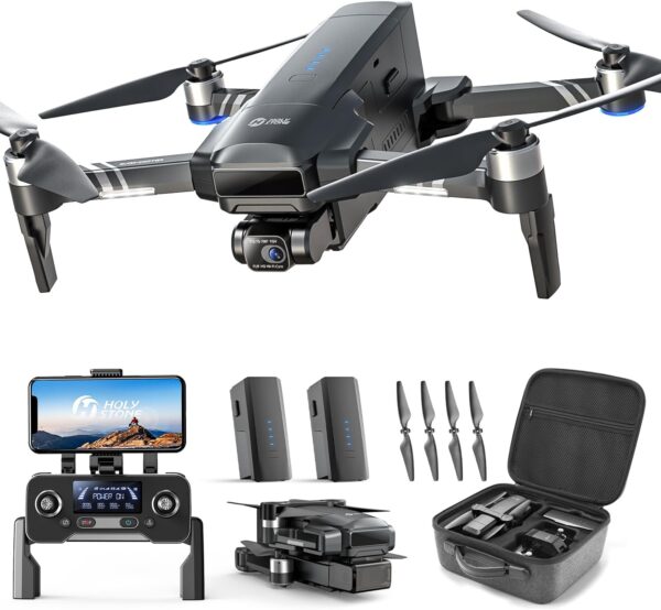 Holy Stone HS600 2-Axis Gimbal Drones with 4K EIS Camera for Adults, Integrated Remote ID, 2 Batteries 56-Min Flight Time, 10000 FT Range Transmission, GPS Drone with Brushless Motors, 4K/30FPS - Image 2