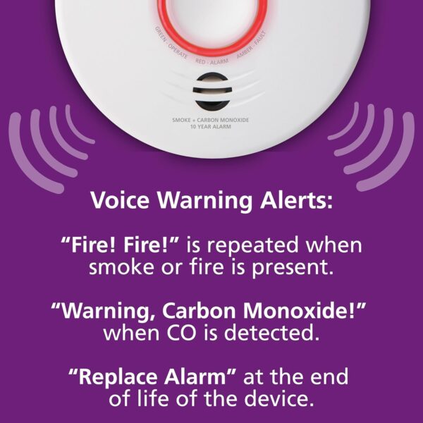 Kidde Smart Smoke & Carbon Monoxide Detector, WiFi, Alexa Compatible Device, Hardwired w/Battery Backup, Voice & App Alerts - Image 9