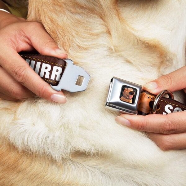 Buckle-Down Dog Collar Seatbelt Buckle Dug 3 Poses Squirrel Brown Yellow White 15 to 26 Inches 1.0 Inch Wide (DC-WDY293-L) - Image 3