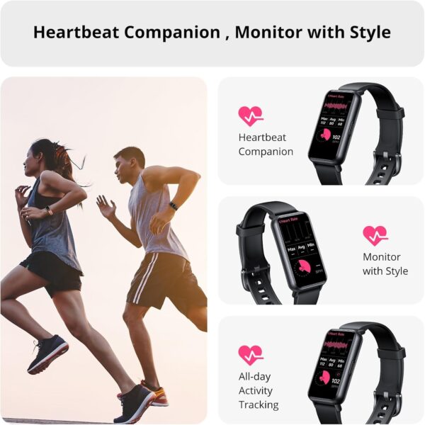 AKAGEAR Fitness & Activity Tracker with Sleep and Blood Oxygen Monitoring, 24/7 Heart Rate Stress Index and Respiratory Training 1.58" AMOLED Display 5ATM Waterproof and more Black - Image 4