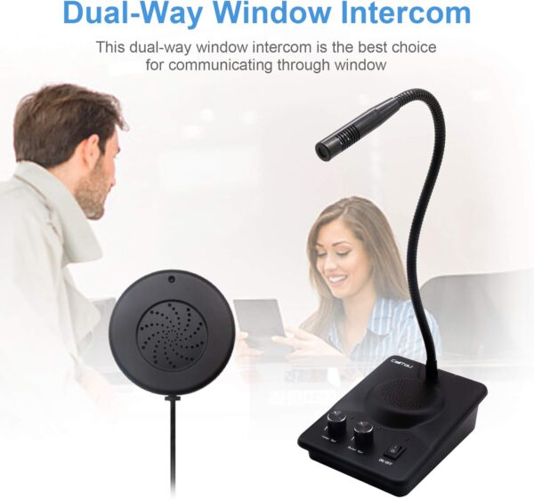 CallToU Window Speaker Intercom System,Dual Way Anti-Interference Intercommunication Microphone Talk Through Glass Window,for Business,Bank,Office,Hospital,Counter,Store,Station,School and More - Image 3