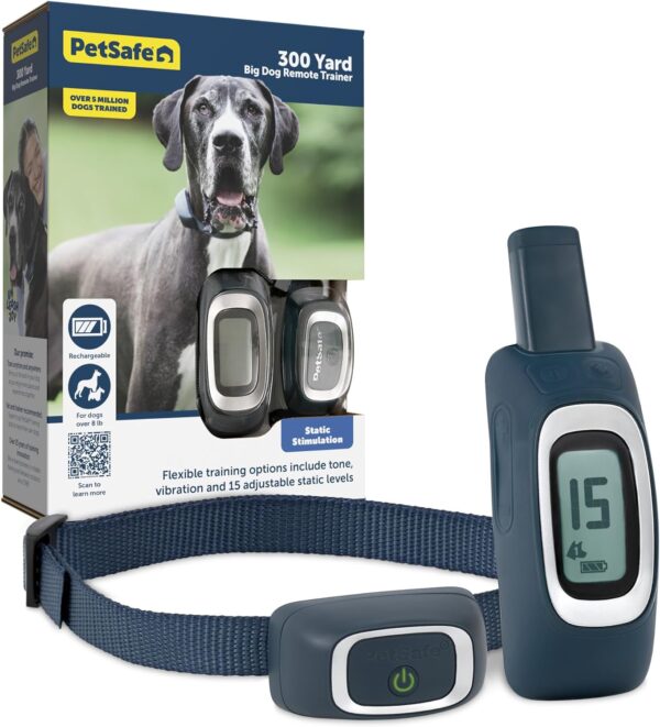 PetSafe 300 Yard Remote Training Collar – Choose from Tone, Vibration, or 15 Levels of Static Stimulation – Medium Range Option for Training Off Leash Dogs – Waterproof and Durable – Rechargeable - Image 2