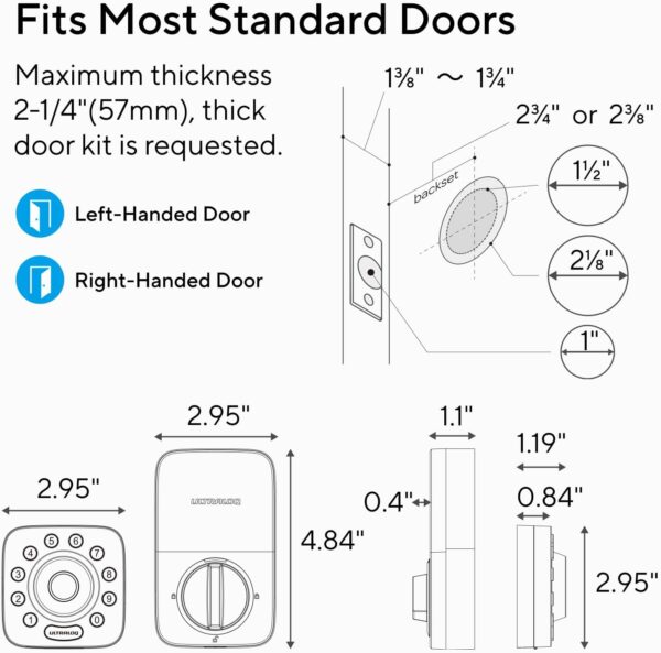 Smart Lock - ULTRALOQ U-Bolt Pro with WiFi Bridge, 7-in-1 Fingerprint Keyless Entry Door Lock, App Remote Control, Biometric Keypad Deadbolt, Smart Locks for Front Door, Auto Unlock, Easy Installation - Image 8