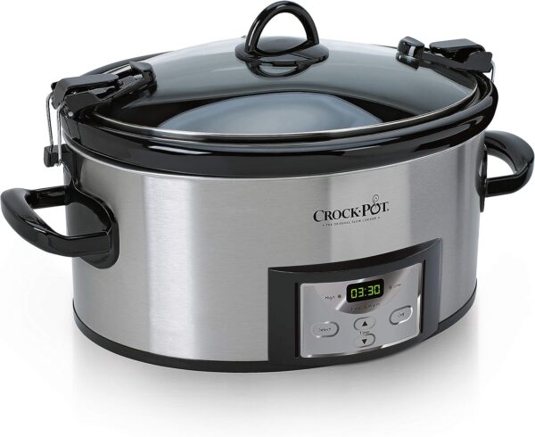 Crock-Pot 6 Quart Cook & Carry Programmable Slow Cooker with Digital Timer, Stainless Steel (CPSCVC60LL-S), pack of 1 - Image 2