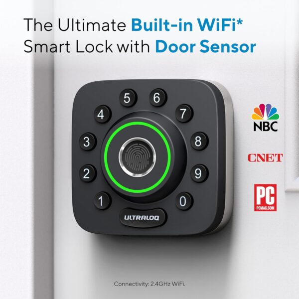 ULTRALOQ U-Bolt Pro WiFi Smart Lock with Door Sensor, 8-in-1 Keyless Entry Door Lock with Built-in WiFi,Fingerprint ID,App Remote Control,Auto Unlock,Door Status Alert,WiFi Deadbolt Door Lock - Image 8