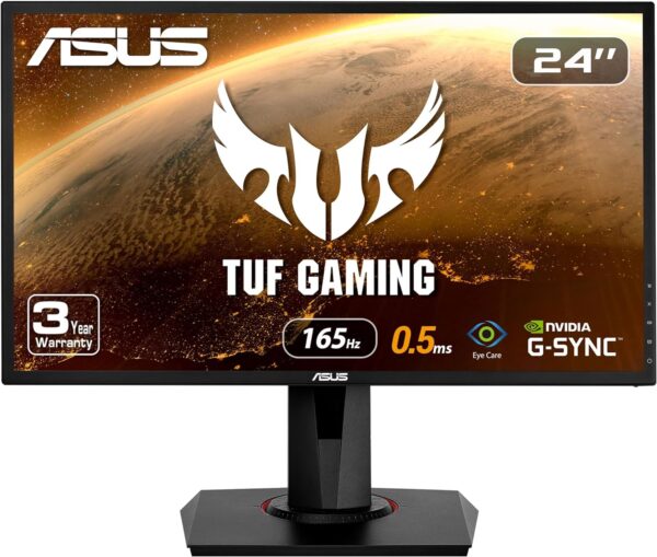 ASUS VG248QG 24" G-SYNC Gaming Monitor 165Hz 1080p 0.5ms Eye Care with DP HDMI DVI,Black - Image 2