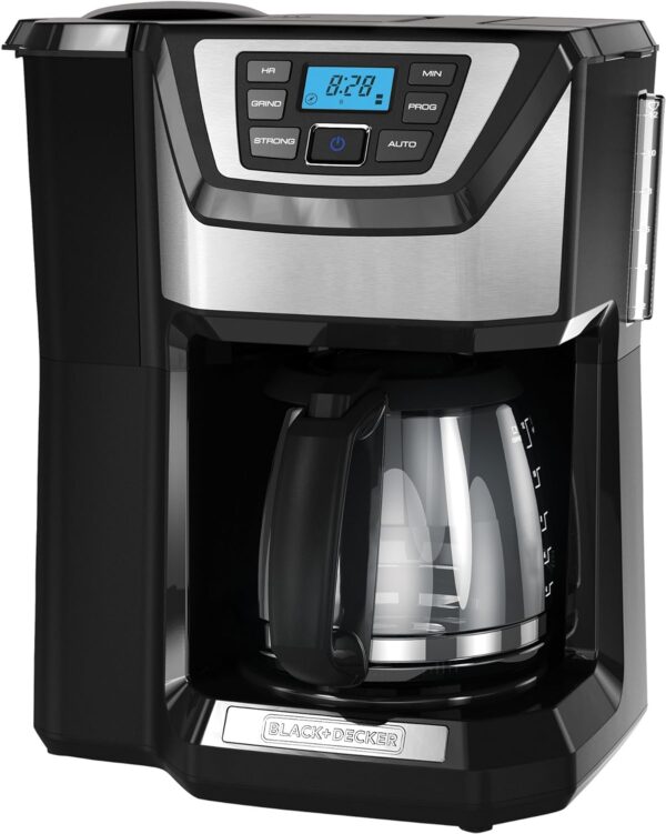 BLACK+DECKER 12-Cup Mill and Brew Coffe Maker, CM5000B, 24-Hour Programble, Built-in Grinder, Sneak-A-Cup, Permanent Washable Fitler - Image 2