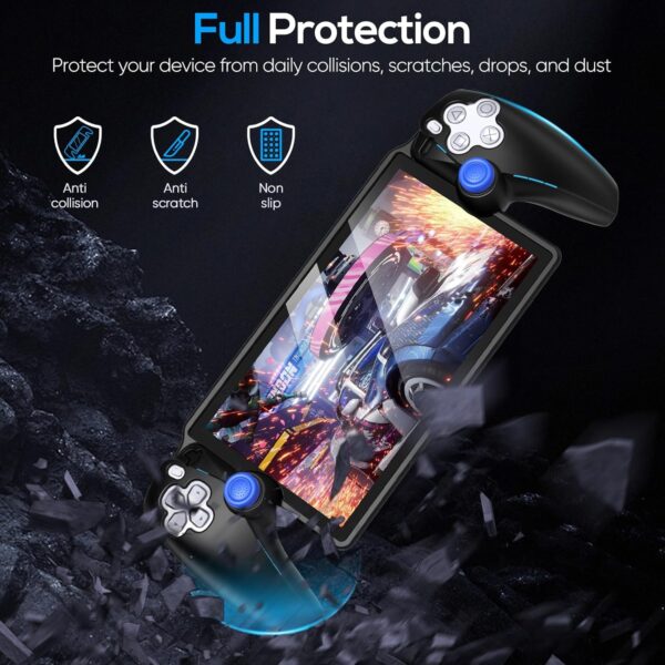 FYOUNG Protective Case for Playstation Portal, Silicone Soft Grip Cover Case Protector with Full Protection and Non-Slip Thumb Grips Accessories Kit for Playstation Remote Player (Black) - Image 3