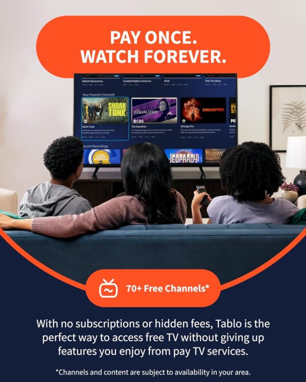 Tablo 4th Gen 2-Tuner Over-The-Air (OTA) DVR - Watch, Pause & Record Live TV, News, Sports & Movies Throughout Your Home Over Wi-Fi - Pairs w/Any TV Antenna - 50+ Hrs Recording - No Subscriptions - Image 4