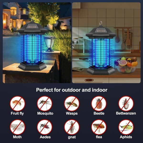 Bug Zapper Mosquito Zapper for Outdoor & Indoor, Upgraded 3 Mosquito Control Technologies, 2 Safety Protection Technologies, Insect Control Efficiency of 99.99%, Perfect for Backyard Patio Home - Image 5