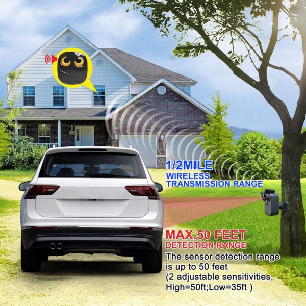 Driveway Alarm- 1/2 Mile Long Range Wireless Driveway Alarm Outdoor Weather Resistant Motion Sensor&Detector-DIY Security Alert-Monitor&Protect Outdoor/Indoor Property - 1 Receiver and 2 Sensors - Image 5