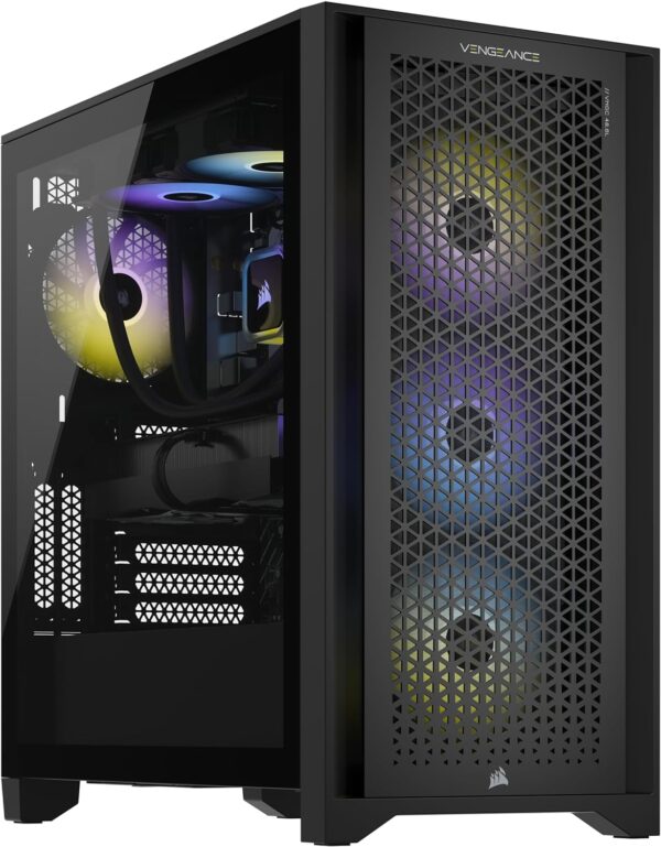 Corsair VENGEANCE i7400 Series Gaming PC - Liquid Cooled Intel® Core™ i9 12900K CPU - NVIDIA® GeForce RTX™ RTX 4090 GPU - 2TB M.2 SSD - 64GB VENGEANCE RGB DDR5 Memory - Black - Image 2