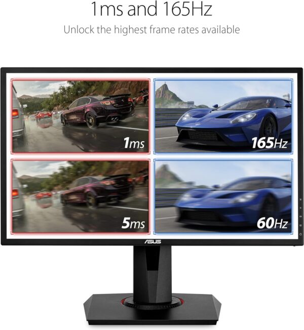 ASUS VG248QG 24" G-SYNC Gaming Monitor 165Hz 1080p 0.5ms Eye Care with DP HDMI DVI,Black - Image 4