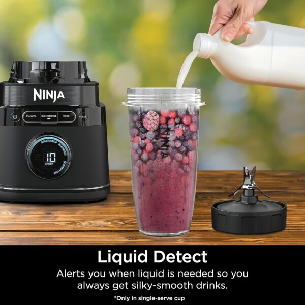 Ninja Detect Power Blender Pro + Personal Single-Serve, BlendSense Technology, For Smoothies, Food & More, Compact Kitchen Countertop, 1800 P-Watts, 72 oz. Pitcher, (2) 24 oz. To-Go Cups, Black, TB301 - Image 7