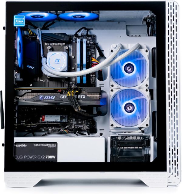 Thermaltake Glacier 360 Liquid-Cooled PC (AMD Ryzen 5 5600X, RTX 3060, 16GB 3600Mhz DDR4 ToughRAM RGB Memory, 1TB NVMe M.2, WiFi, Win 10 Home) Gaming Desktop Computer S3WT-B550-G36-LCS,White - Image 4