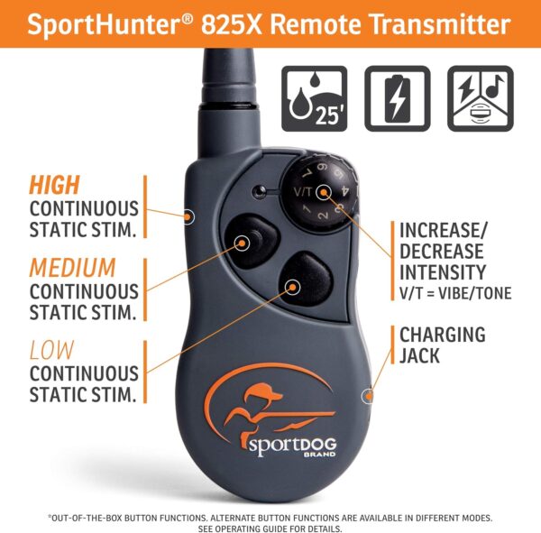 SportDOG Brand SportHunter 825X Shock Collar - 1/2 Mile Range - Dog Training Collar with Shock, Vibrate, and Tone, Rechargeable Remote Trainer - Image 4