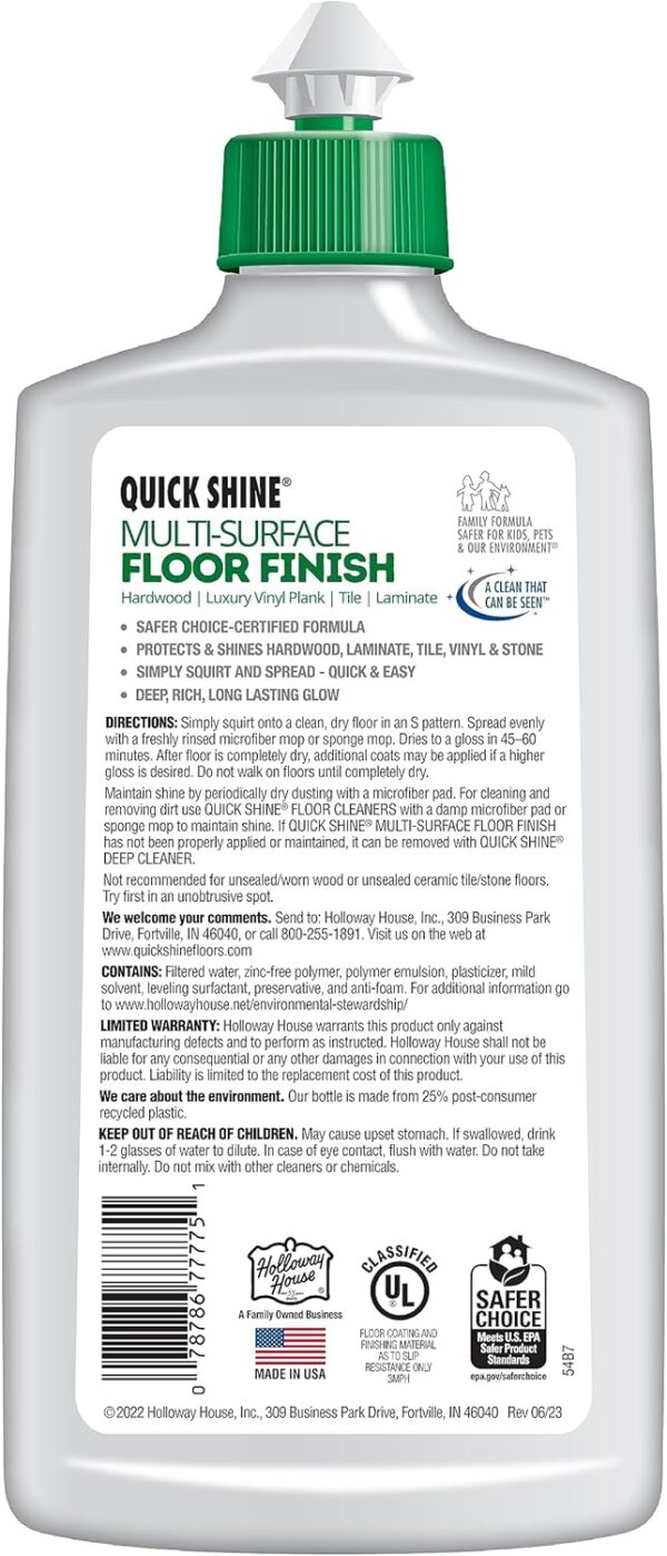 Quick Shine Multi Surface Floor Polish Mop Kit with 3 Reusable Pads & 1 16 oz. Floor Finish Cleaner | Use Wet + Dry | Squirt, Spread, Done | Hardwood, Luxury Vinyl Plank, Laminate - Image 17