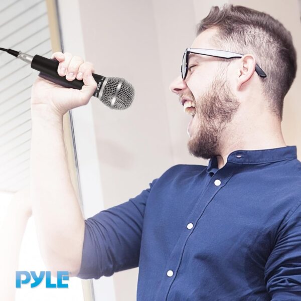 Pyle Handheld Microphone Dynamic Moving Coil Cardioid Unidirectional Includes 15ft XLR Audio Cable to 1/4'' Audio Connection (PDMIC58) - Image 6