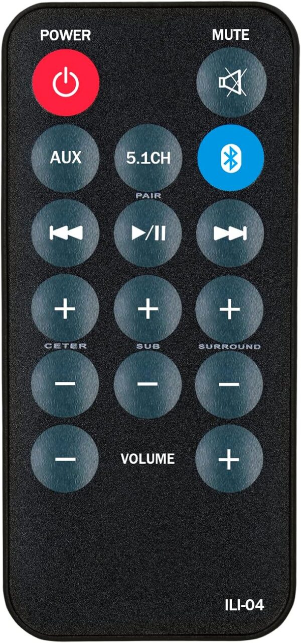 Replacement Remote Control for iLive REM-IHTB158 IHTB138B IHTB158 IHTB159B IHTB158B Bluetooth 5.1 Home Theater System - Image 5