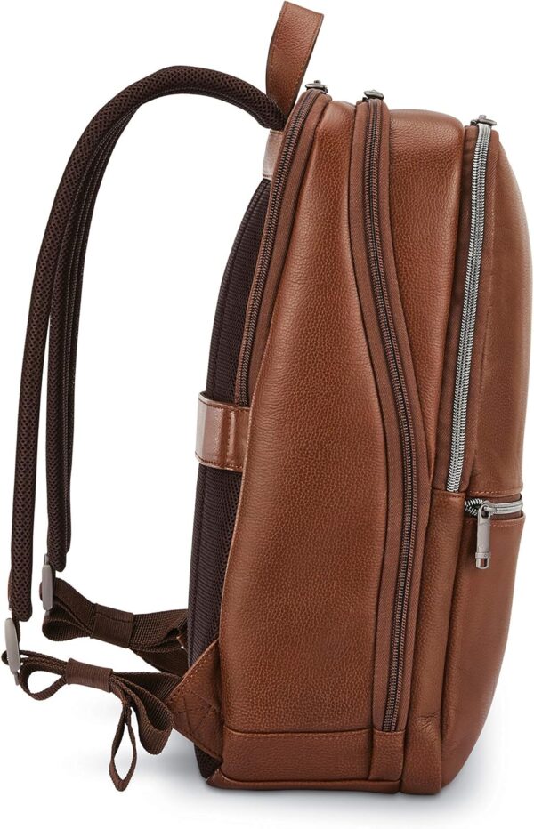 Samsonite Classic Leather Slim Backpack, Cognac, One Size - Image 4