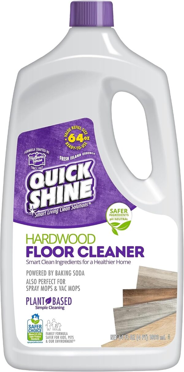 Quick Shine Hardwood Floor Cleaner 64oz | Use in Spray & Vac Mops | Removes Dirt & Scuff Marks | Ready-to-Use, Streak Free, No Rinse | Safer Choice Cleaner |Perfect for Gentle and Effective Cleaning - Image 2