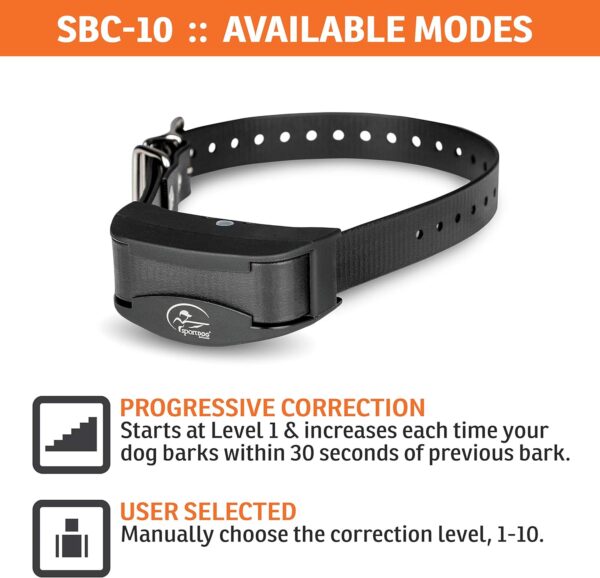 SportDOG Brand NoBark 10 Collar - Rechargeable, Programmable Bark Collar - Waterproof & Submersible, Black - Image 3