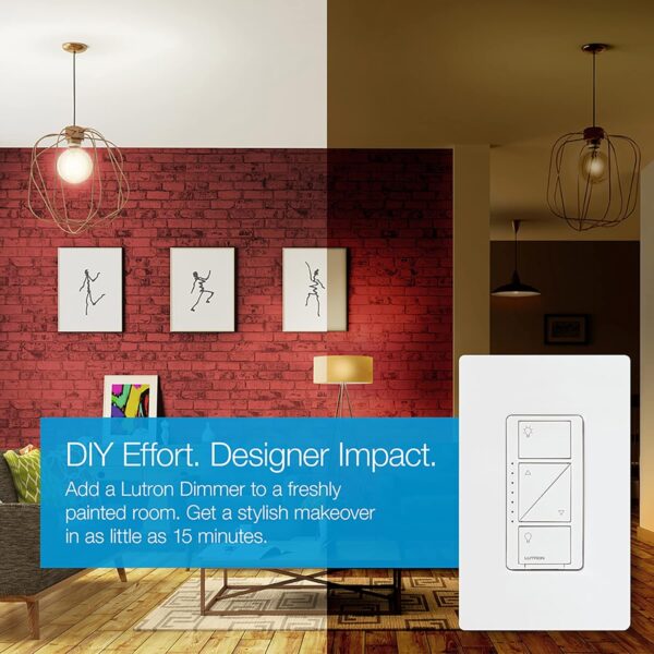 Lutron Caseta Smart Home Dimmer Switch, Works with Alexa, Apple HomeKit, and The Google Assistant | for LED Light Bulbs, Incandescent Bulbs and Halogen Bulbs | PD-6WCL-WH | White - Image 11