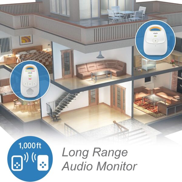 VTech Upgraded Audio Baby Monitor with Rechargeable Battery, Long Range, and Crystal-Clear Sound - Image 3