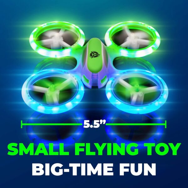 Force1 UFO 3000 LED Mini Drone for Kids - Easy Remote Control Drone, Small RC Quadcopter Beginners with LEDs, 360 Flips, 4-Channel Control, 2 Speeds, and Batteries for Boys and Girls - Image 6