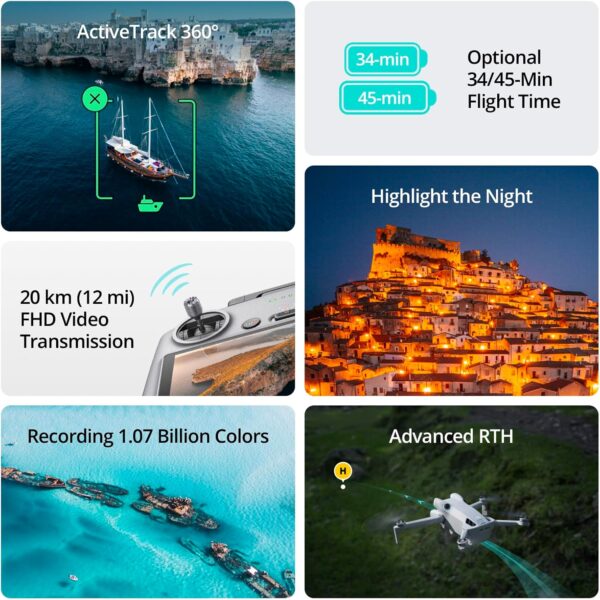 DJI Mini 4 Pro Fly More Combo with DJI RC 2, Mini Drone with 4K HDR Video, Under 0.549 lbs/249 g, 3 Batteries for up to 102 Mins Flight Time, Smart Return to Home, Drone with Camera for Beginners - Image 6