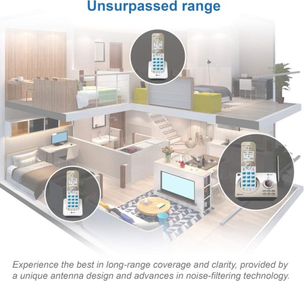 AT&T DL72219 DECT 6.0 2-Handset Cordless Phone for Home with Connect to Cell, Call Blocking, 1.8" Backlit Screen, Big Buttons, intercom, and Unsurpassed Range - Image 3