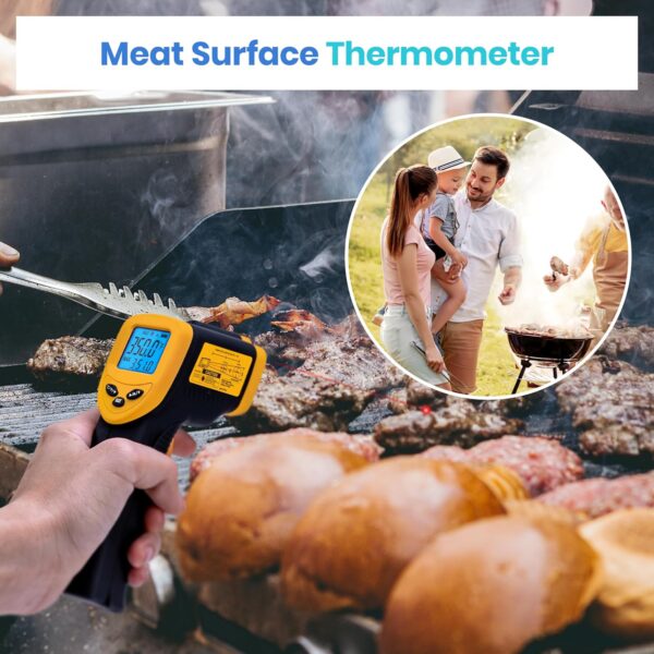 Etekcity Infrared Thermometer Temperature Gun 774, Digital IR Temp Gun for Food, Cooking, BBQ, Pizza Oven, Reptile, Griddle Accessories, Non Contact Surface Outdoor Heat Gun - Image 3