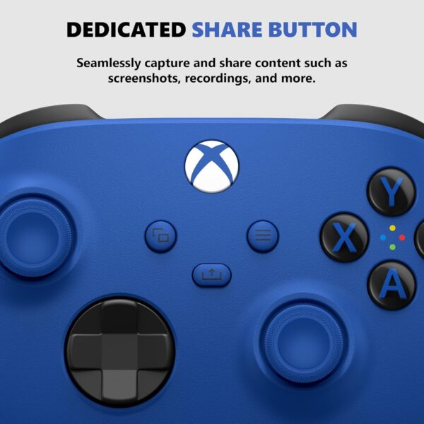 Xbox Wireless Controller Shock Blue - Wireless - Bluetooth - USB - Xbox Series X, Xbox Series S, Xbox One, PC, Android, iOS, Tablet - Shock Blue - Image 6