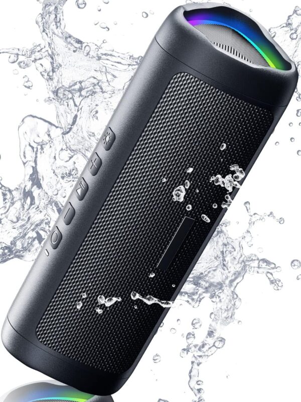 Bluetooth Speaker with HD Sound, Portable Wireless, IPX5 Waterproof, Up to 24H Playtime, TWS Pairing, BT5.3, for Home/Party/Outdoor/Beach, Electronic Gadgets, Birthday Gift (Black) - Image 2