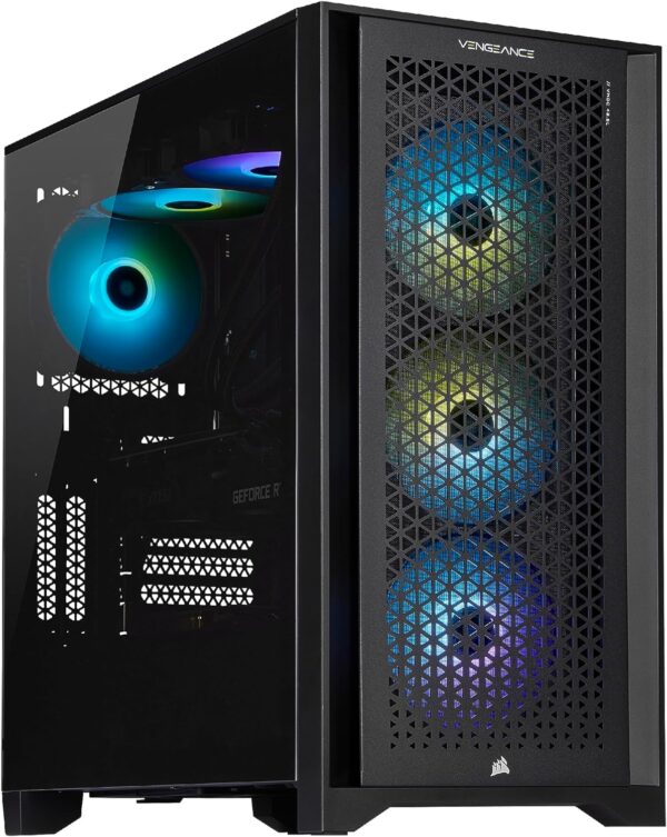 Corsair Vengeance a7300 Series Gaming PC - Liquid Cooled AMD Ryzen™ 7 7700X CPU - NVIDIA® GeForce RTX™ 4070 Ti Graphics - 32GB Vengeance RGB DDR5 5600MHz Memory - 1TB M.2 NVMe SSD - Black - Image 2