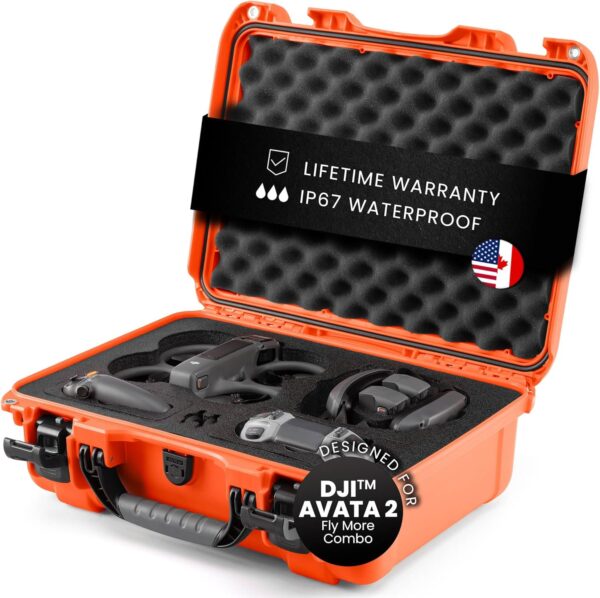 Nanuk 925 DJI™ Avata 2 Fly More Combo - Waterproof Hard Case with Drone Foam Insert, Crushproof, Portable Travel Case, Made in North America - Orange (18.7" x 14.8" x 7") - Image 2