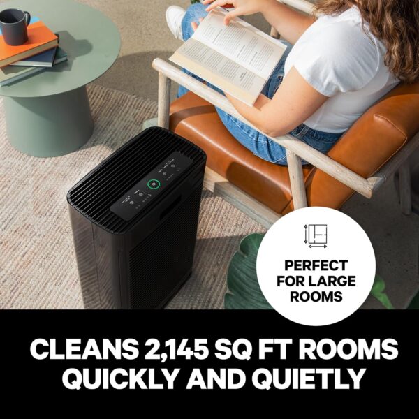 Powerful PuroAir 400 Air Purifier for Home Large Rooms - Covers Up To 2,145 Sq Ft - Filters Up To 99% of Smoke, Pollen, Dust and Common Pollutants - Cleans Air Automatically 24/7 - Based in USA - Image 3